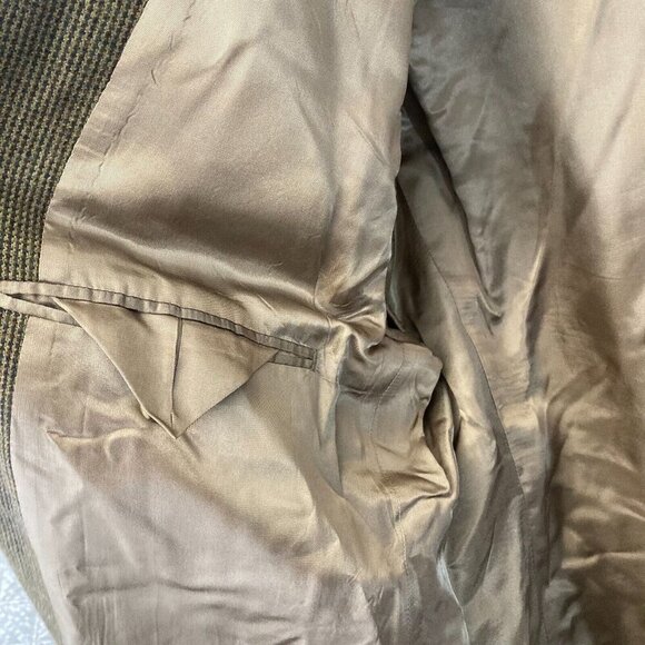 Chaps Ralph Lauren 100% Lambswool Tweed Blazer Mens 44L Sports Jacket Tan Green - Picture 16 of 16